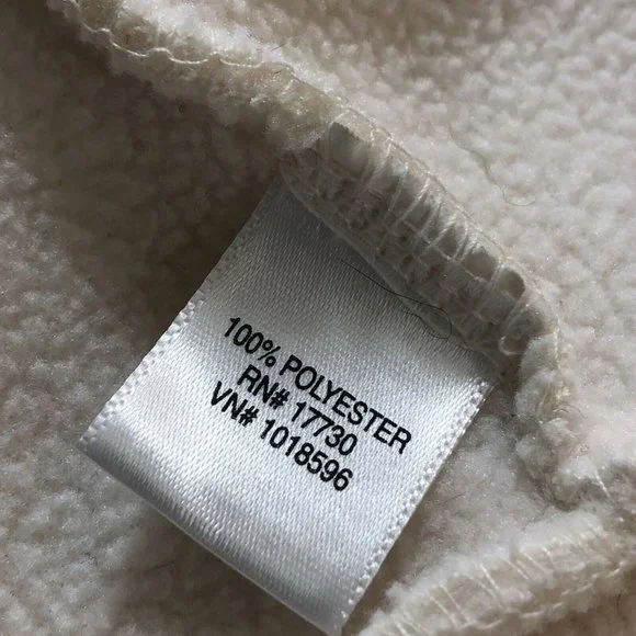 Merona Womens  Size L Full Zip Knit Sweater Jacket Fleece Ivory White Coat - Picture 4 of 12